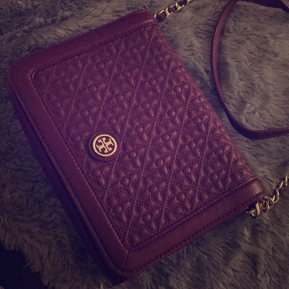 Tory Burch Maroon/Burgundy Crossbody Bag